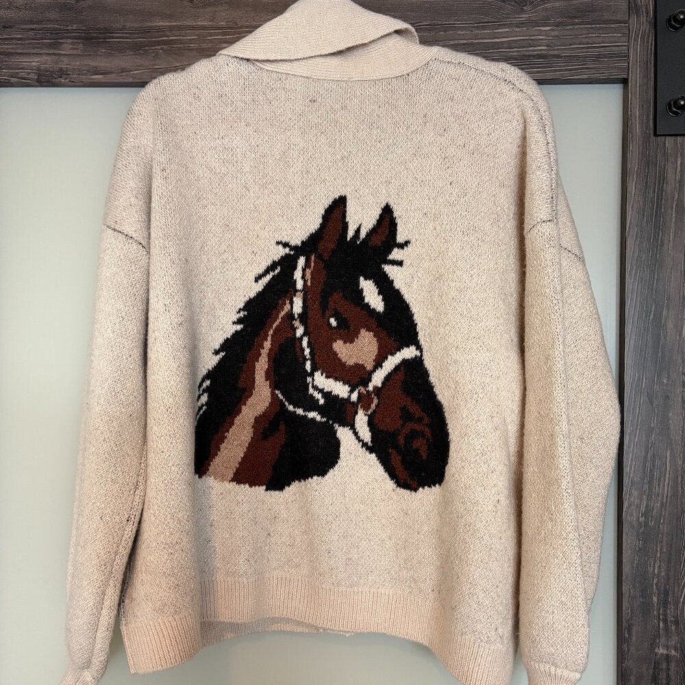 VICI Heritage Ride Horse Motif Cardigan